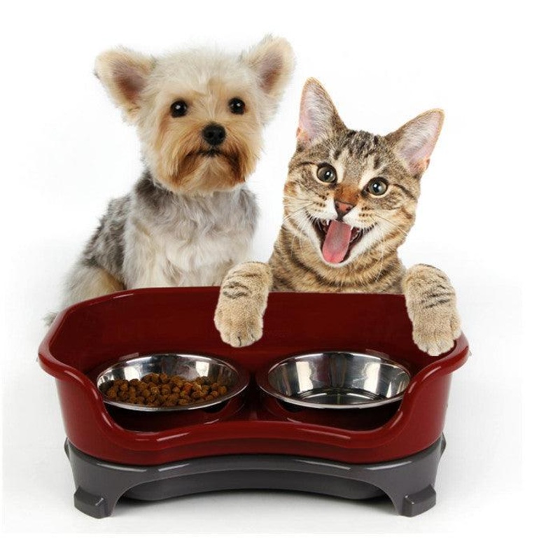 Pet Double Basin Stainless Steel Bowl Set