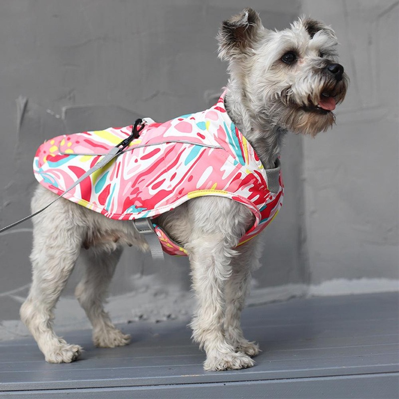 Reflective Waterproof Dog Jacket With Stylish Print Design