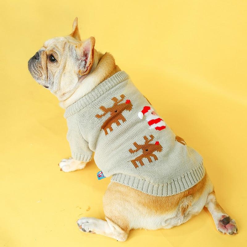 Festive Pet Sweater: Cozy Acrylic Christmas Attire For Your Furry Friend