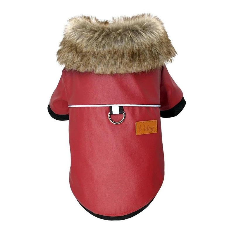 Luxury Fur-Trimmed Leather Jacket For Dogs