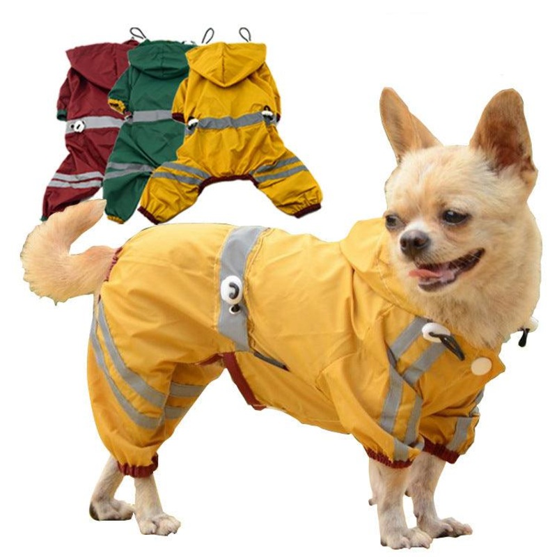 Waterproof Reflective Hoodie Dog Cat Raincoat - Keep Your Pet Dry And Stylish!