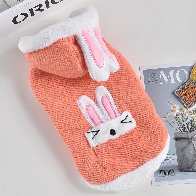 Cute Bunny-Printed Pet Jacket: Keep Your Furry Friend Warm And Stylish!