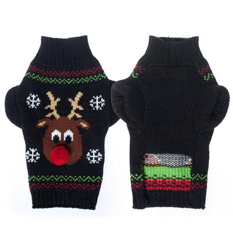 Festive Poinsettias Pet Sweater: Stylish And Warm Christmas Attire For Your Furry Friend