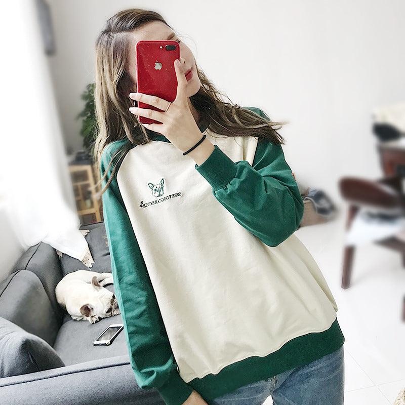 Korean Chic Long-Sleeved Dog Tee