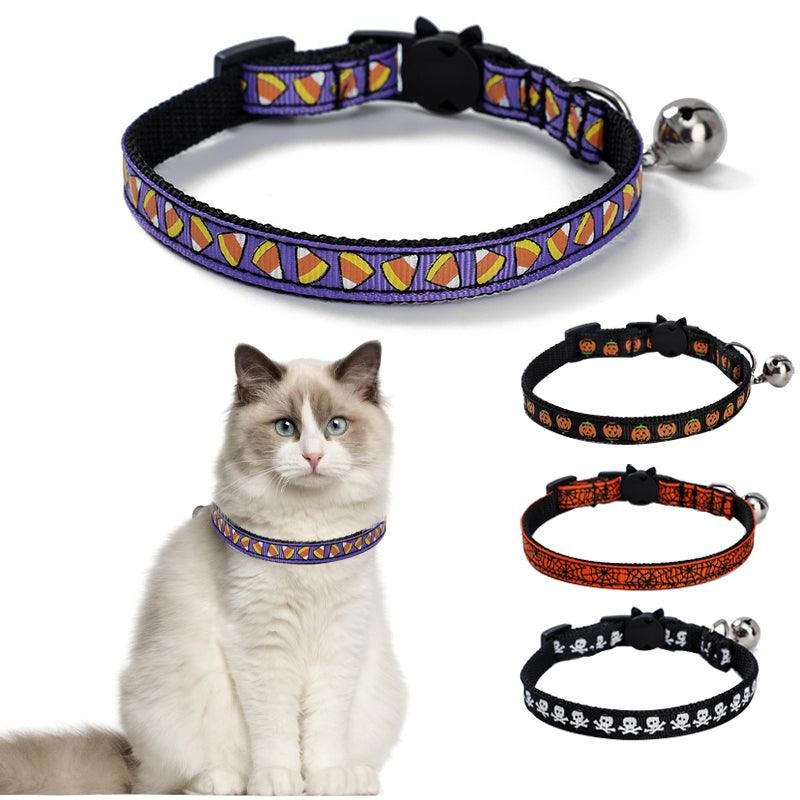 Enchanting Striped Halloween Cat Collar - Unleash The Magic On Your Feline Friend!
