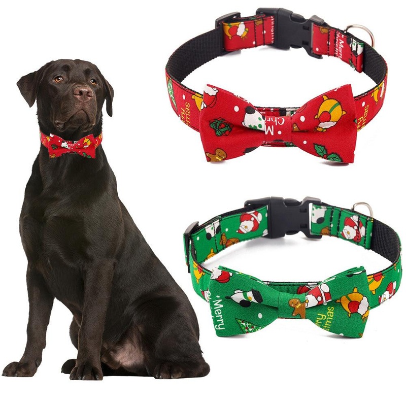 Festive Printed Christmas Dog Collar - Stylish Pet Accessory For The Holiday Season