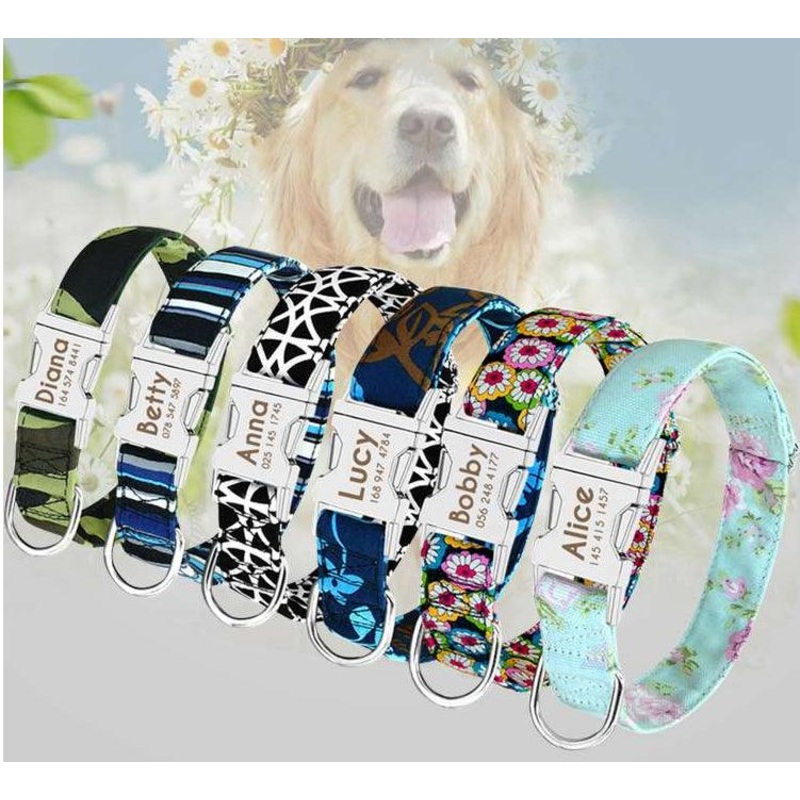 Personalized Pet Dog Collar With Engraved Name And Contact Details - Ideal For Large Dogs