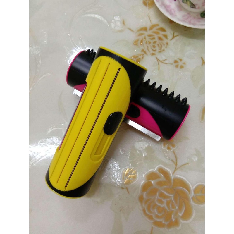 The Furbuddy: Ultimate 2-In-1 Pet Grooming Tool For Dogs - Red And Yellow