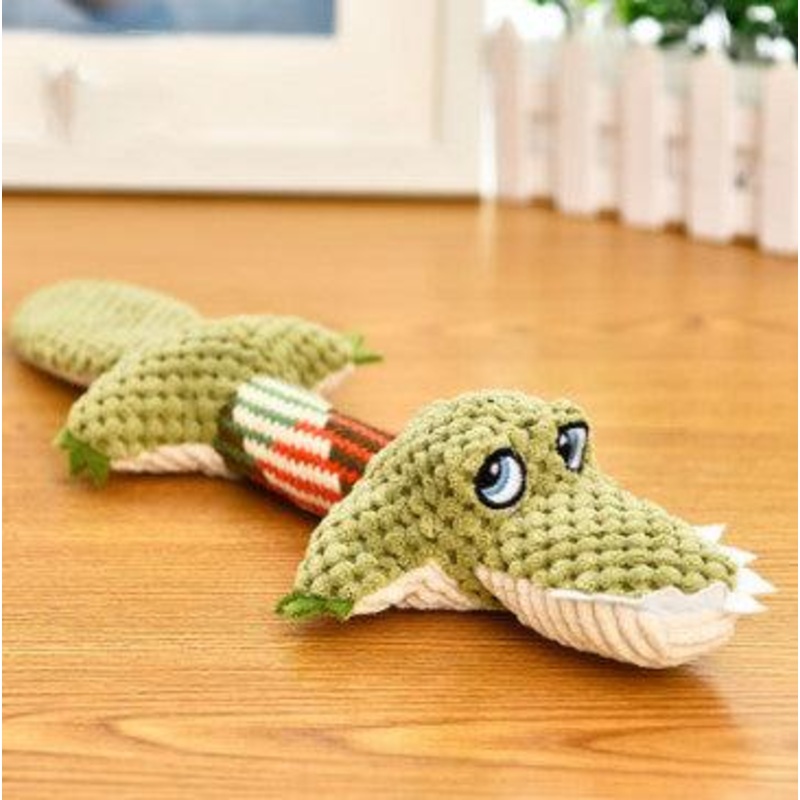 Long-Tailed Crocodile Calling Plush Chew Dog Toy