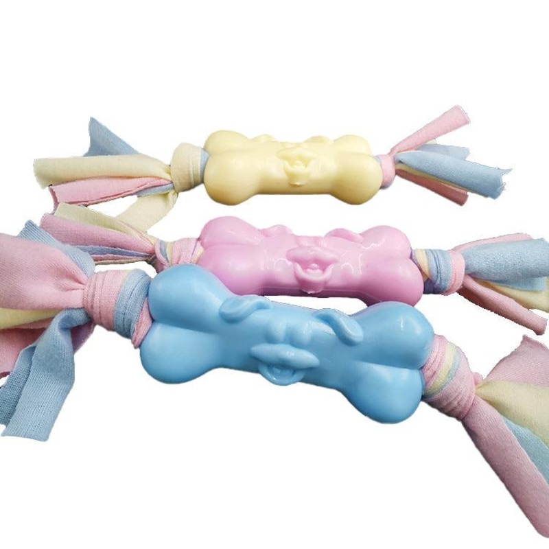 Molar Pawz - Interactive Dog Bone Cotton Cloth Strips For Stress Relief And Teeth Cleaning