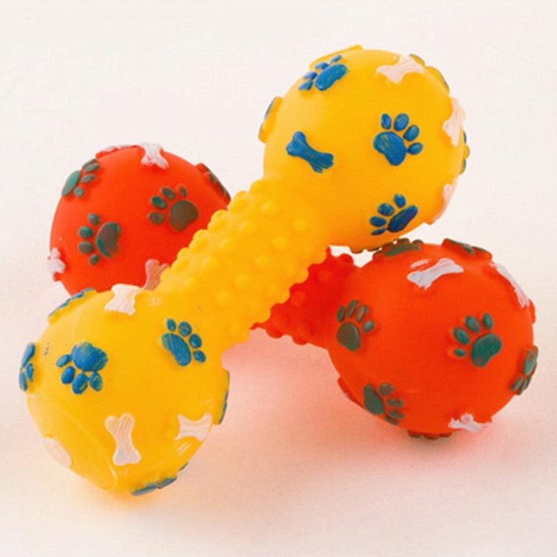 Silicone Pet Dumbbell Sound Toy - Interactive Training And Playtime Fun For Dogs