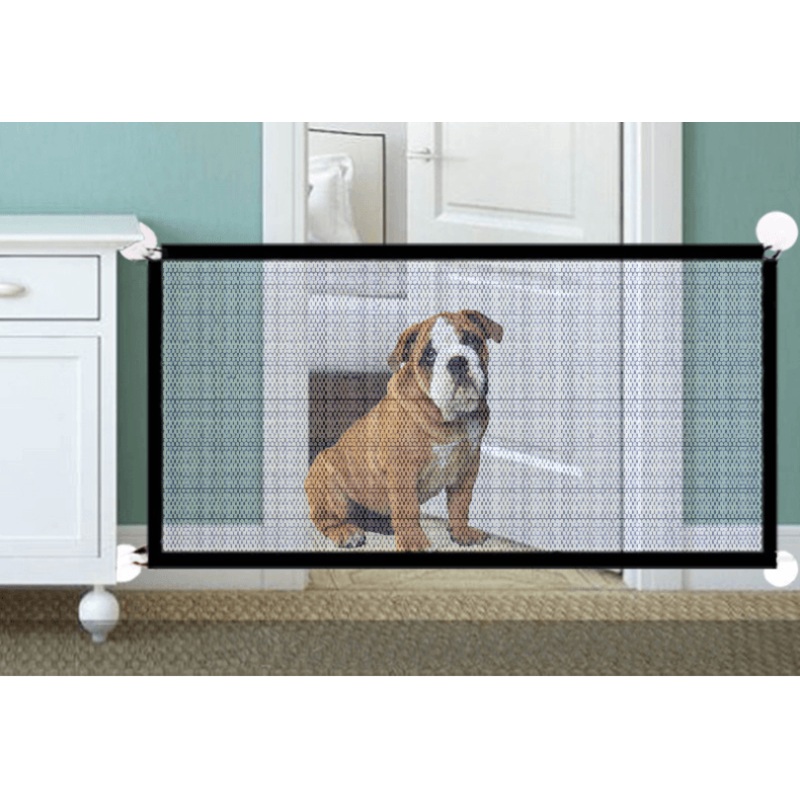 Foldable Pet Safety Enclosure Gate: Portable And Durable Nylon Fence For Dogs