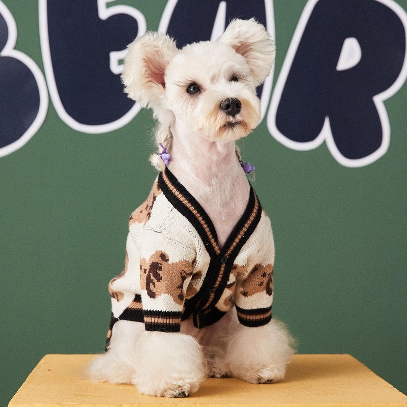 Preppy Paws V-Neck Striped Sweater - Cozy Winter Apparel For Dogs And Cats