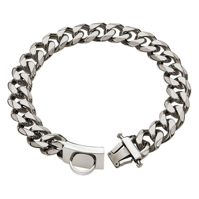 Titanium Steel Chain Dog Leash And Collar Set For Medium And Large Breeds