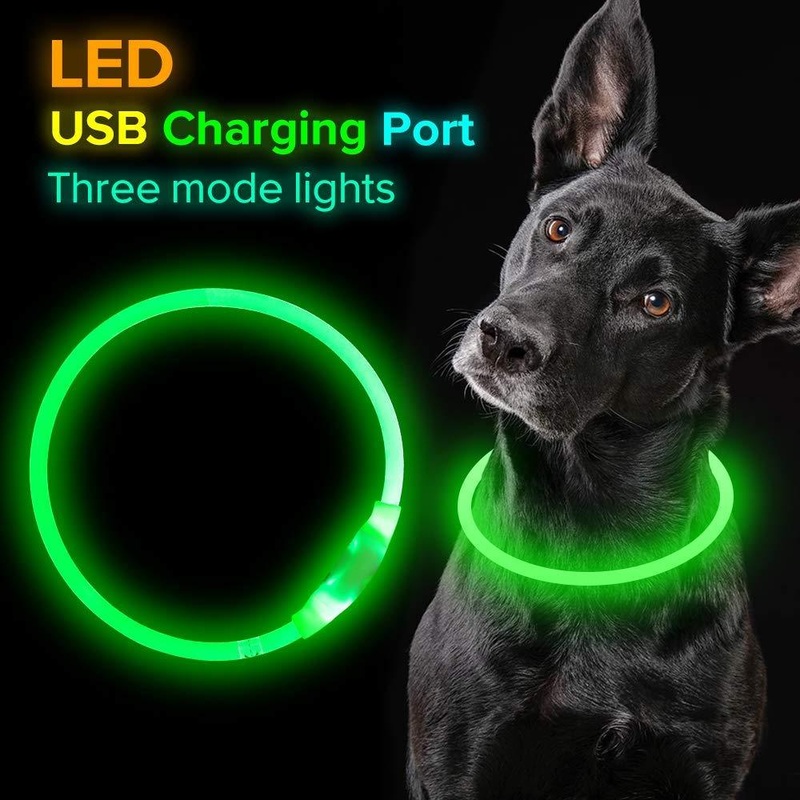 Usb Rechargeable Pet Safety Collar - Illuminate Your Dog's Night Walks!