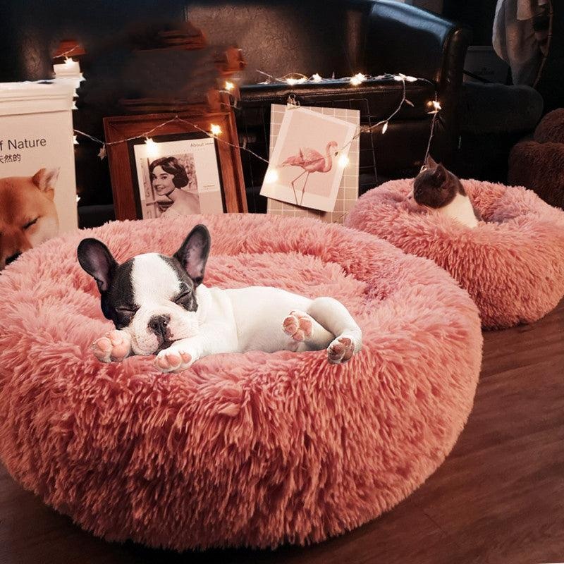 Cozy Haven: Luxurious Round Pet Bed For Winter Comfort