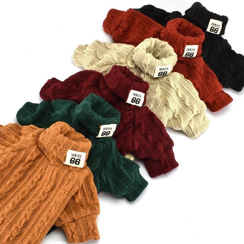 Cozy Knitted Turtleneck Sweater For Pets - Winter Warmth For Dogs And Cats