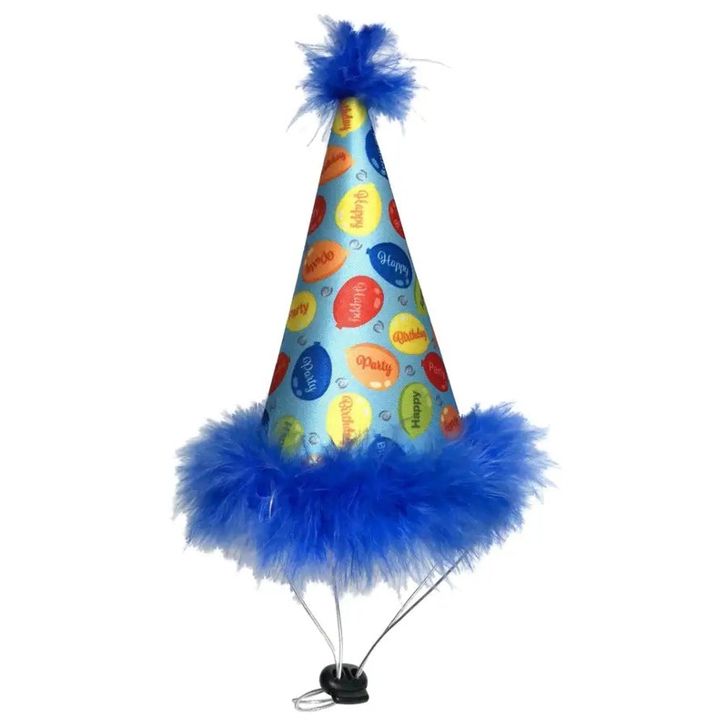 Huxley & Kent Happy Barkday Party Hat - Birthday Balloons, Blue