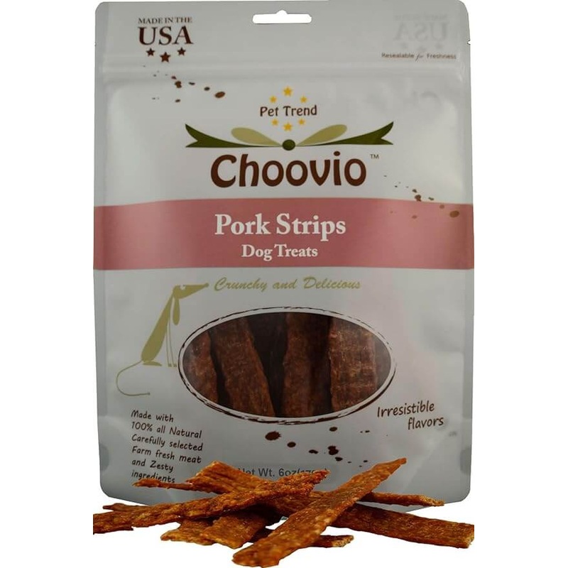 Choovio Pork Strips Dog Treats 4oz