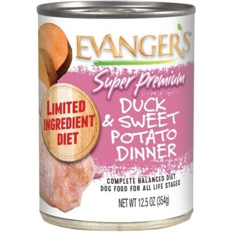 Evanger's Super Premium Duck & Sweet Potato Dinner, Dog Can 12.5 oz