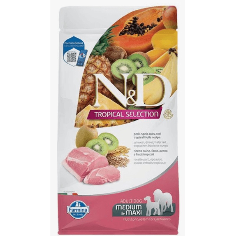 Farmina N&D Tropical Selection Adult Dog Food, Pork (Mini Bites)