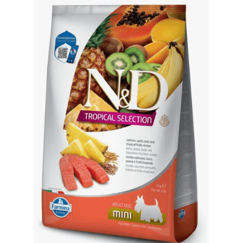 Farmina N&D Tropical Selection Adult Dog Food, Salmon (Mini Bites)