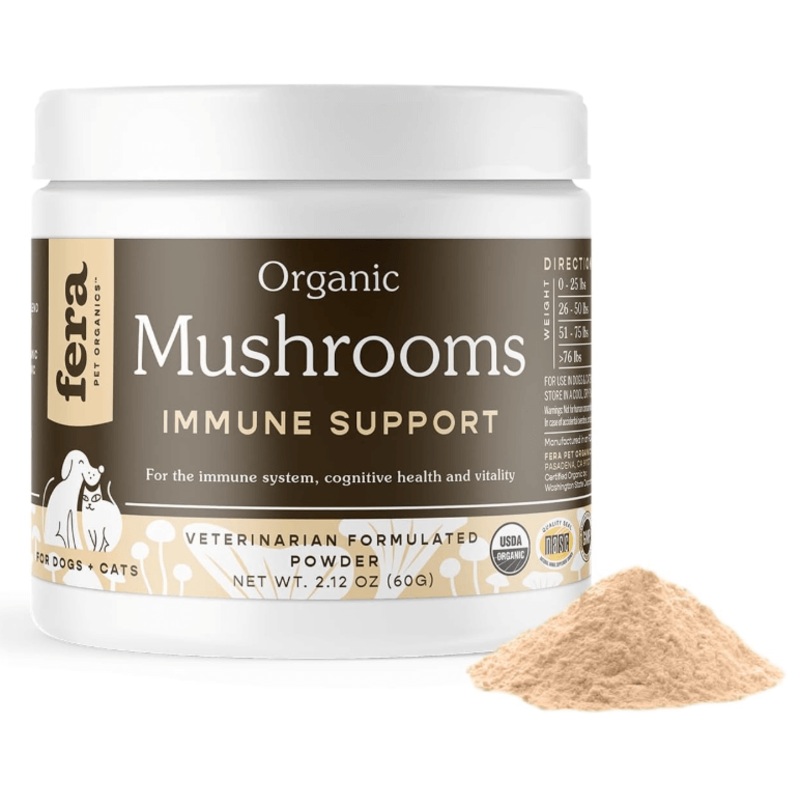 Fera Pet Organics Turkey Tail Mushroom Immune Support Supplement for Dogs & Cats