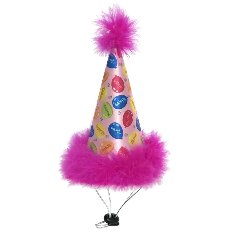 Huxley & Kent Happy Barkday Party Hat - Birthday Balloons, Pink
