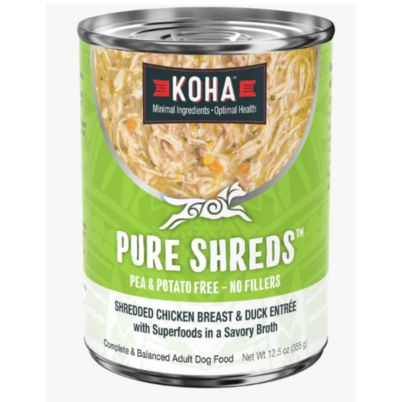 Koha Pure Shreds Shredded Chicken Breast and Duck for Dogs 12.5oz