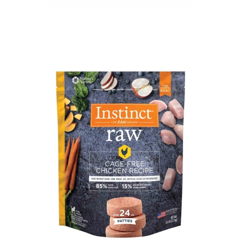Nature's Variety Instinct Raw Frozen Patties 85/15, Chicken 6lb