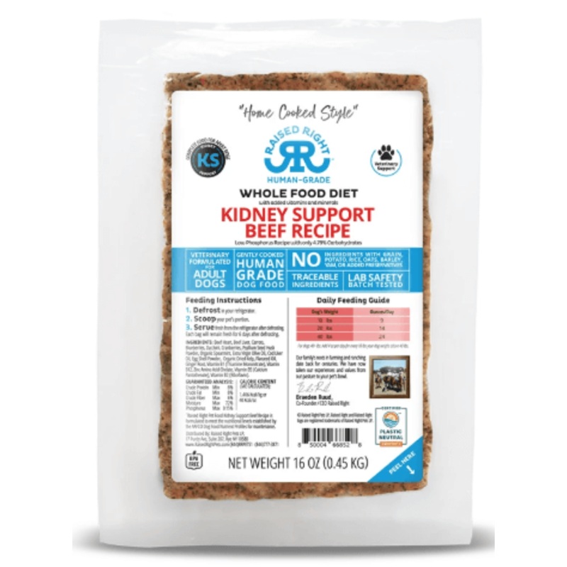 Raised Right Kidney Support Beef Recipe, 16 oz