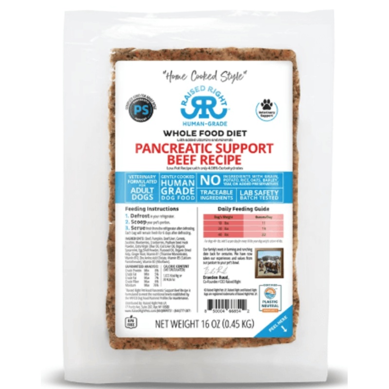 Raised Right Pancreatic Support Beef Recipe, 16 oz
