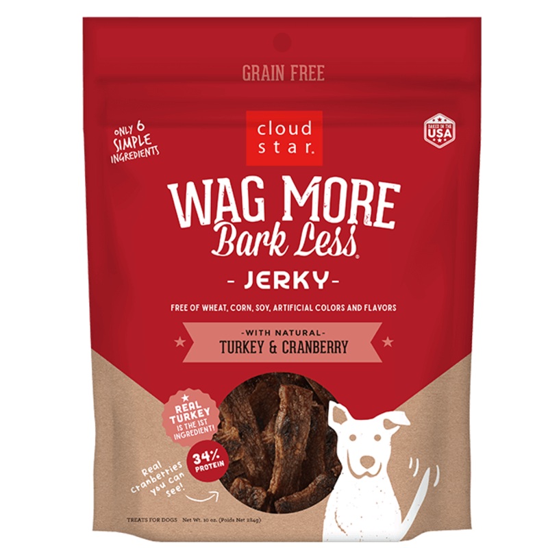 Wag More Bark Less Jerky, BBQ Grilled Turkey, 10 oz