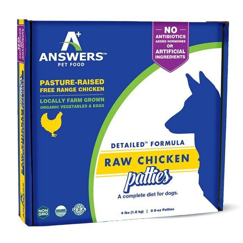 Answers Frozen Detailed Patties Chicken 4 lb
