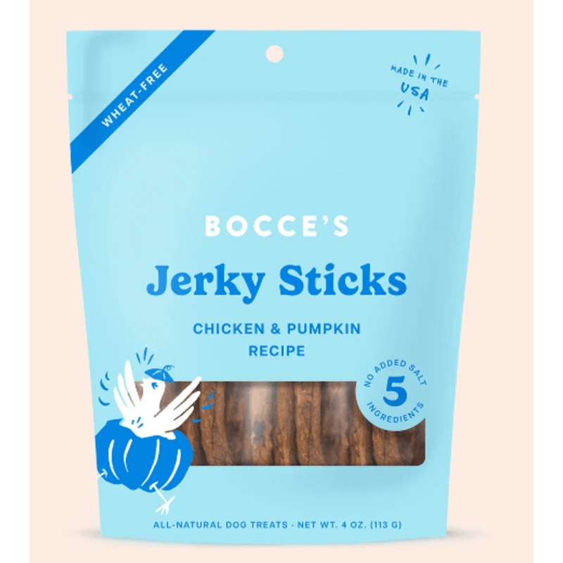 Bocce's Bakery Jerky Sticks, Chicken and Pumpkin