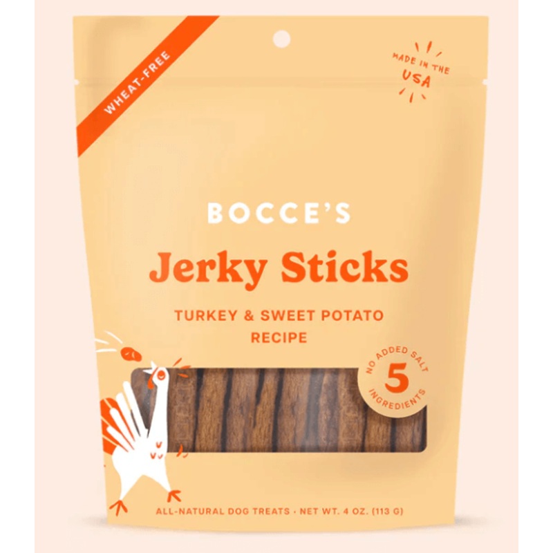 Bocce's Bakery Jerky Sticks, Turkey & Sweet Potato