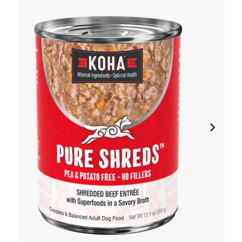 Koha Pure Shreds Shredded Beef for Dogs 12.5oz