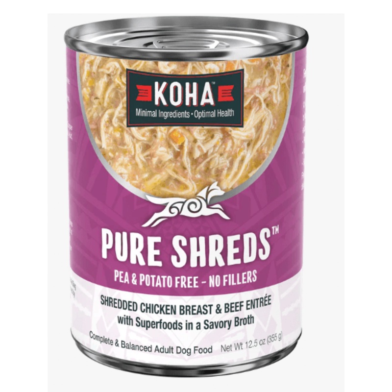 Koha Pure Shreds Shredded Chicken Breast and Beef for Dogs 12.5oz