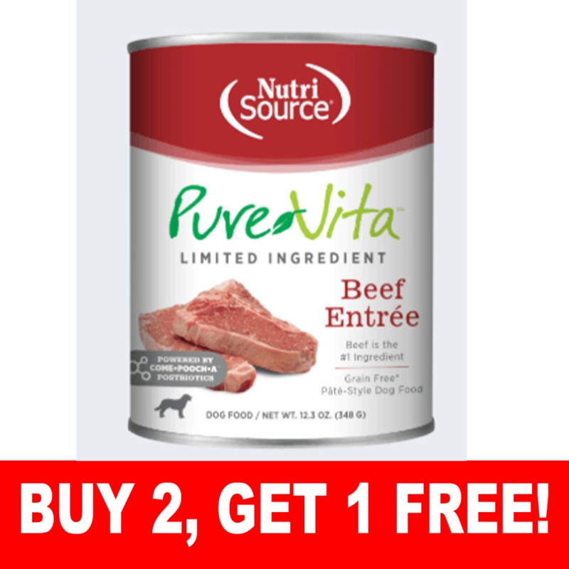 Pure Vita Grain-Free Beef Entre 12.3oz