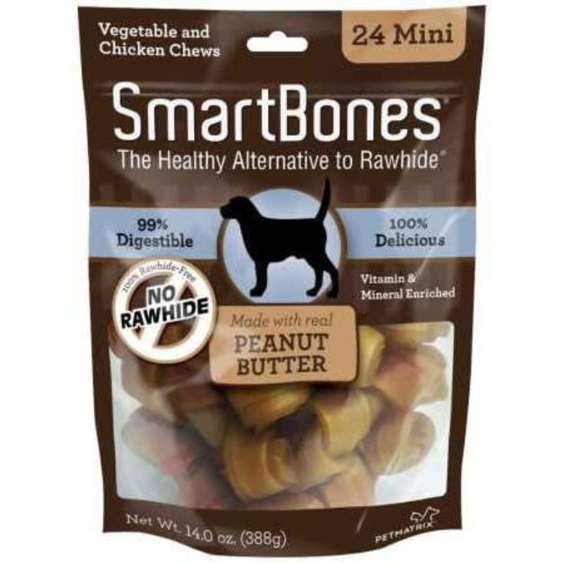 Smartbones Peanut Butter Mini Chews 24 Count