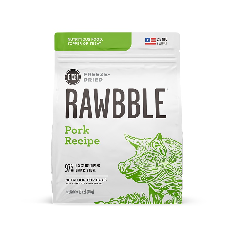 Bixbi Rawbble Freeze-Dried Dog Food, Pork Recipe