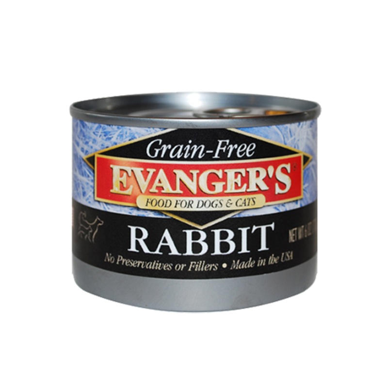 Evanger's Grain Free Rabbit Dog & Cat Can Food 6oz