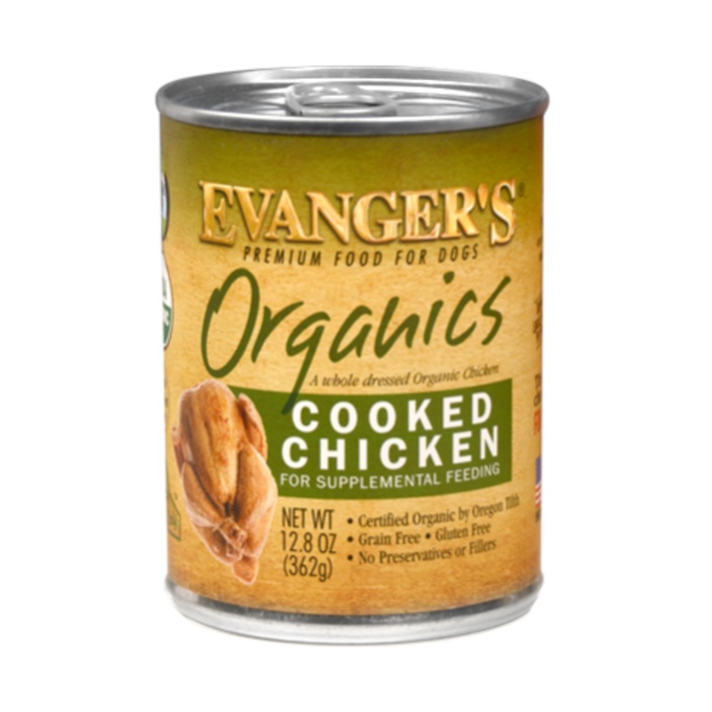 Evanger's Organics Cooked Chicken Recipe Wet Dog Food 12. 8 oz