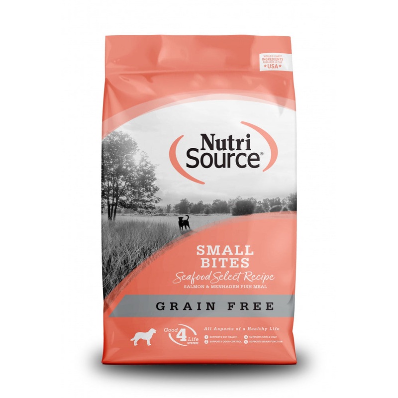 NutriSource Grain Free Small Bites Seafood Select Recipe Dog Food 4lb