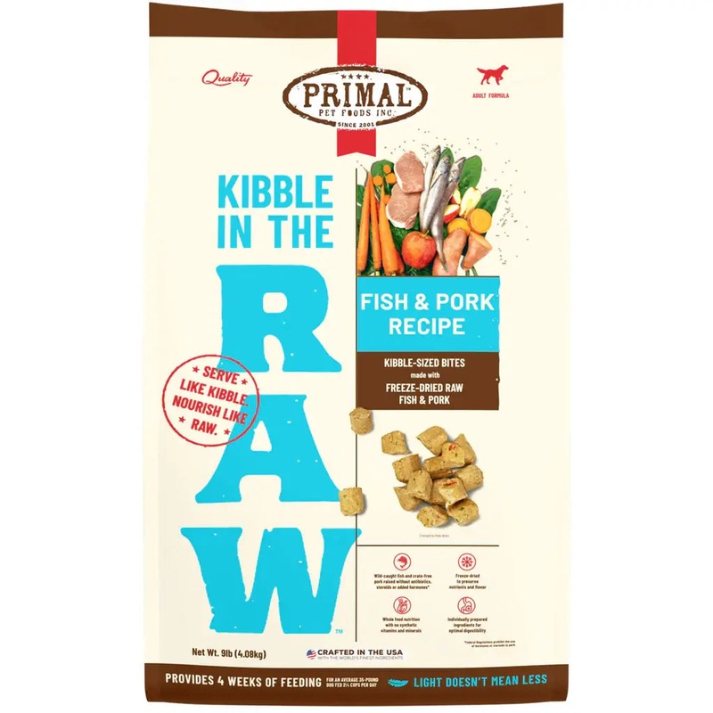 Primal Kibble in the Raw - Fish & Pork