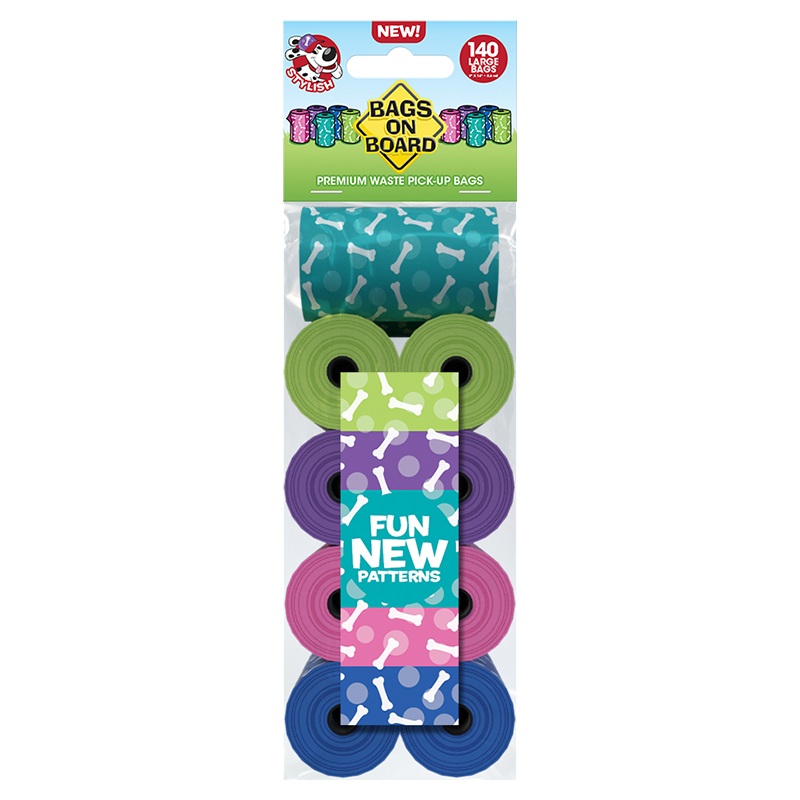 Bags on Board Waste Bag Refill Rolls, 140 Count