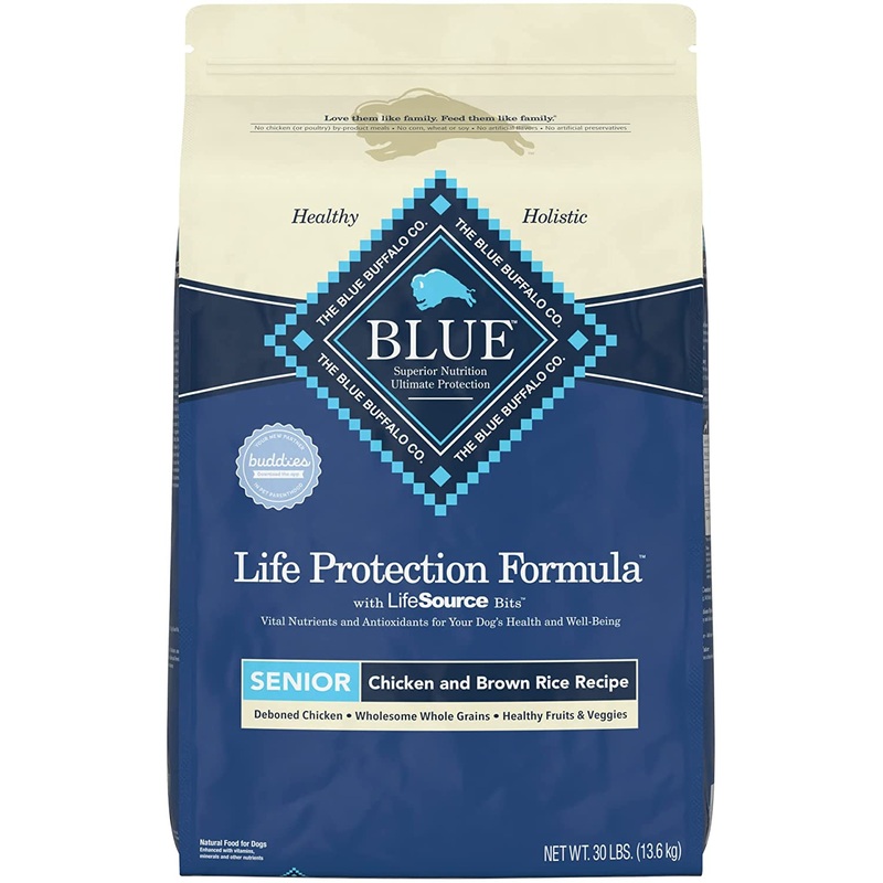 Blue Buffalo Life Protection Senior Chicken and Brown Rice Dry Dog Food 30lb