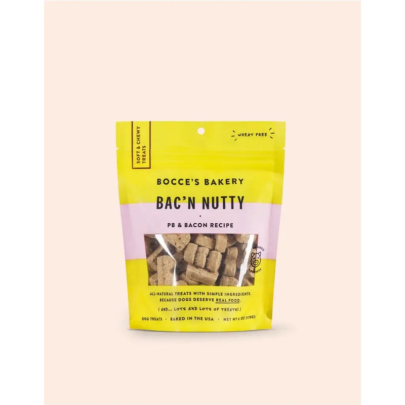 Bocce's Bakery Bac'N Nutty Soft & Chewy Dog Treats, 6 oz