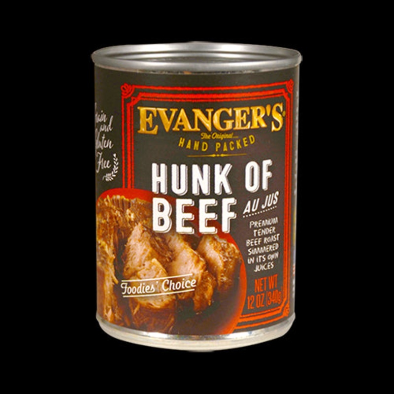 Evangers Hunk of Beef Dog Food 12 oz