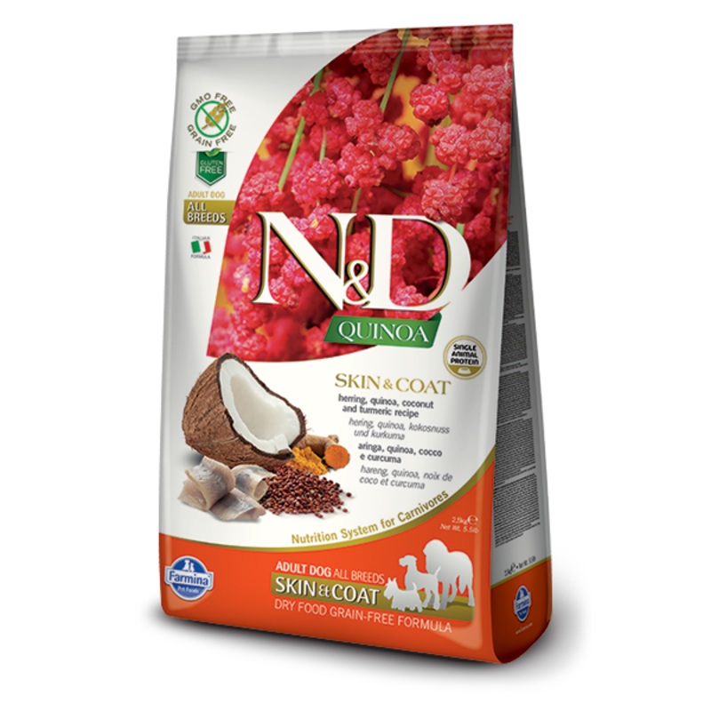 Farmina N&D Quinoa Canine Skin & Coat Herring, Quinoa, Coconut & Turmeric Adult Dry Food